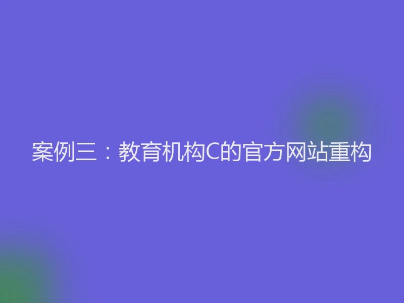 案例三：教育机构C的官方网站重构