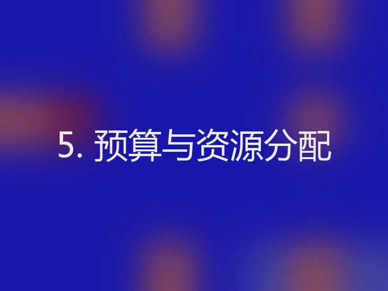 5. 预算与资源分配