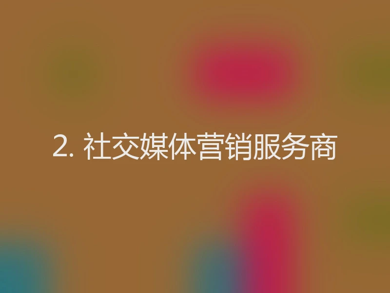 2. 社交媒体营销服务商