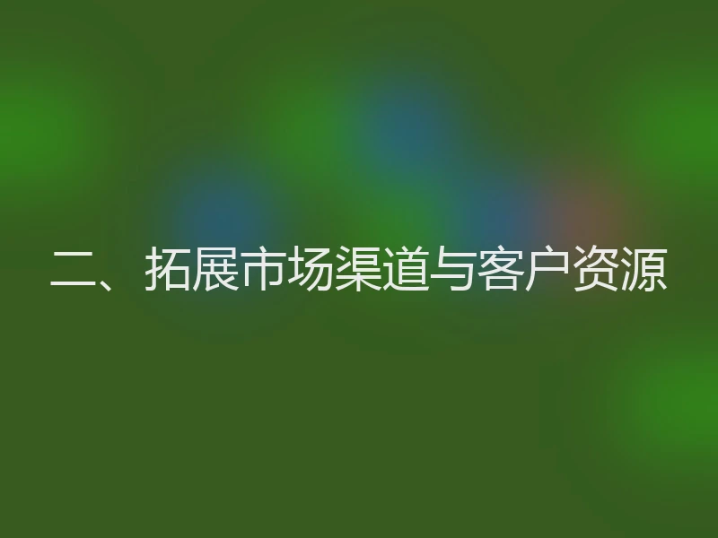 二、拓展市场渠道与客户资源