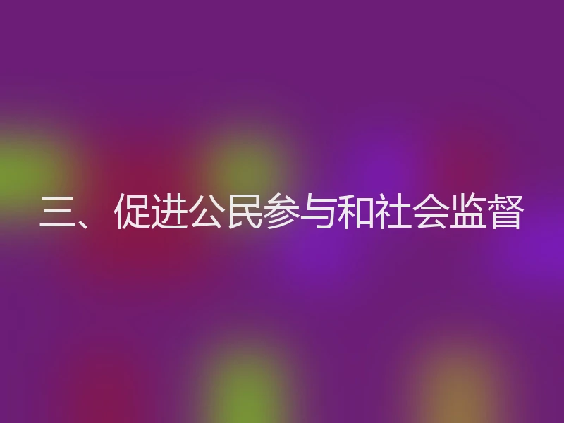 三、促进公民参与和社会监督