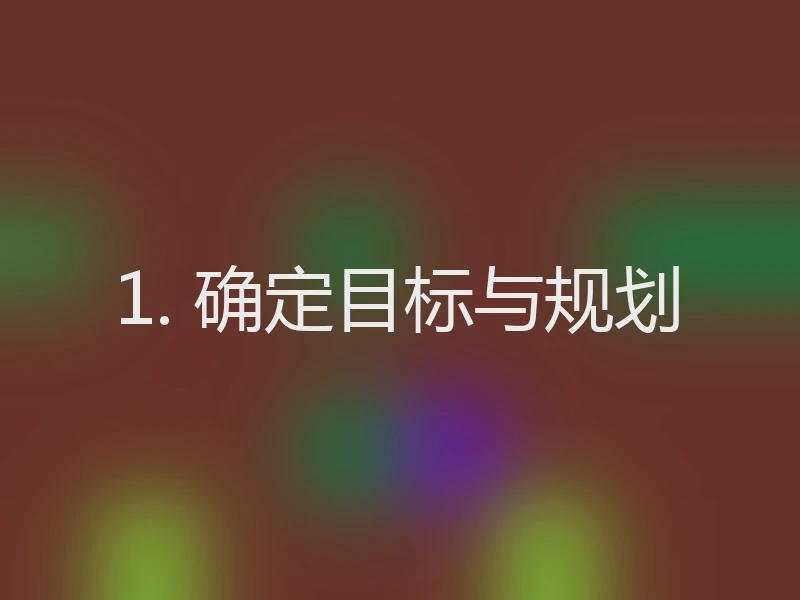 1. 确定目标与规划