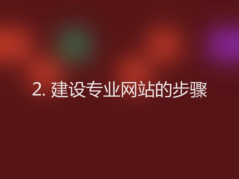 2. 建设专业网站的步骤
