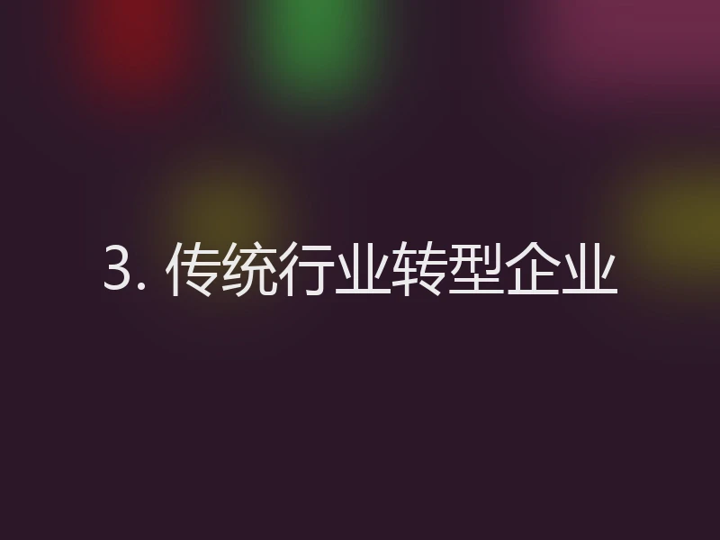 3. 传统行业转型企业