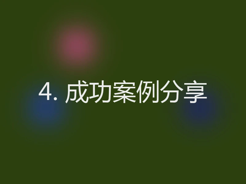 4. 成功案例分享