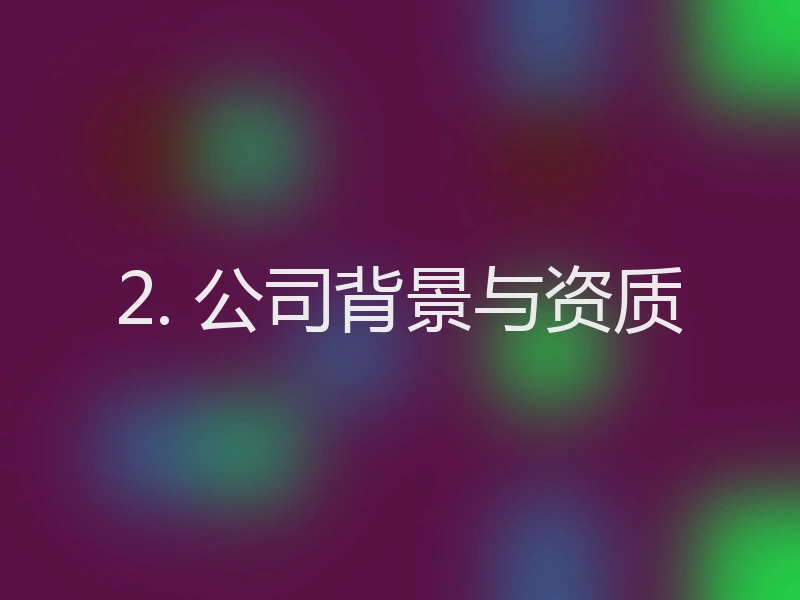 2. 公司背景与资质
