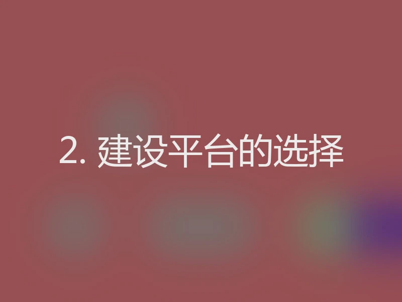 2. 建设平台的选择