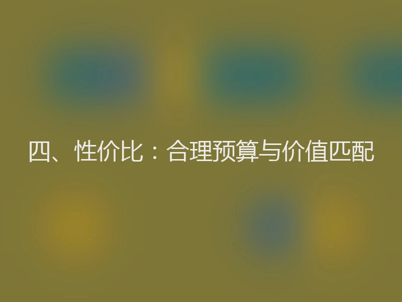 四、性价比：合理预算与价值匹配