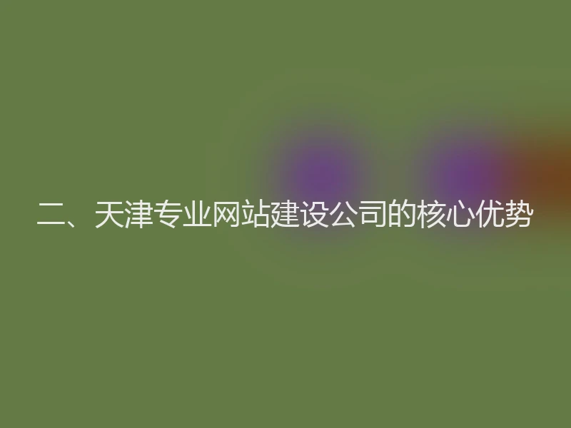 二、天津专业网站建设公司的核心优势