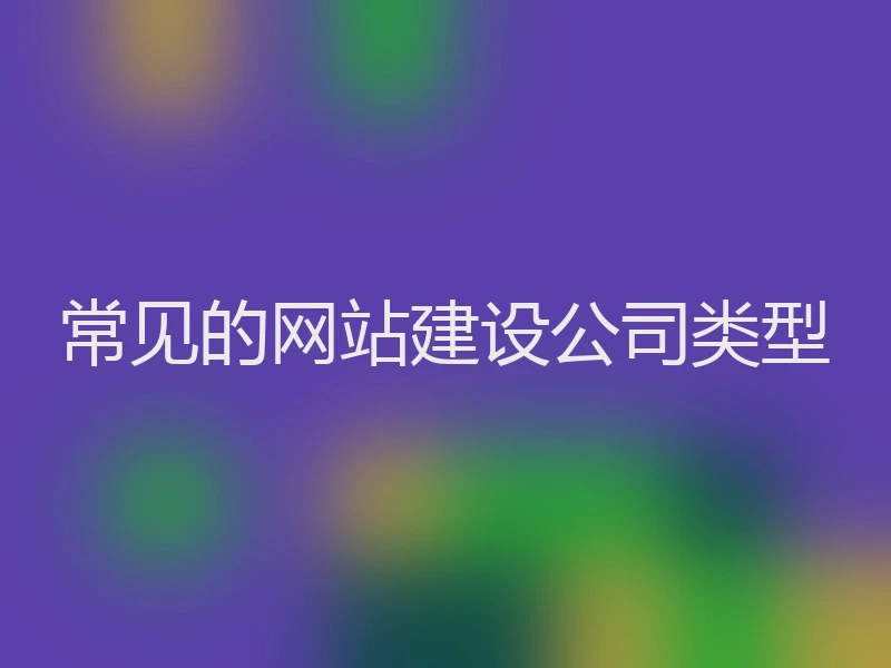 常见的网站建设公司类型