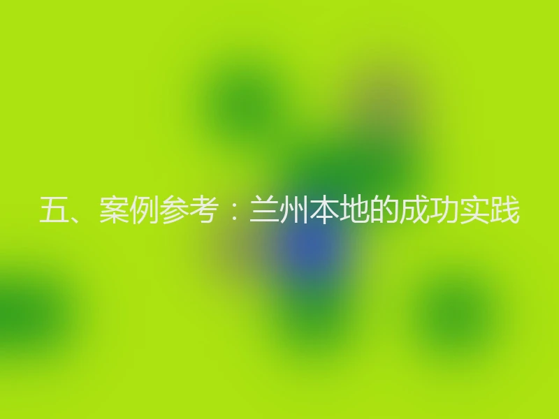 五、案例参考：兰州本地的成功实践