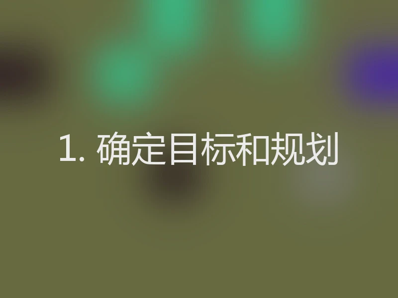 1. 确定目标和规划