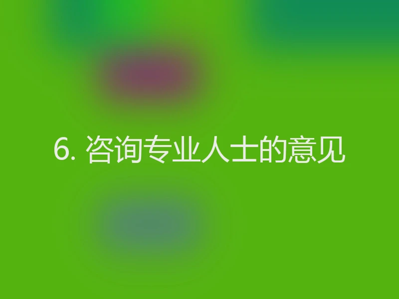 6. 咨询专业人士的意见