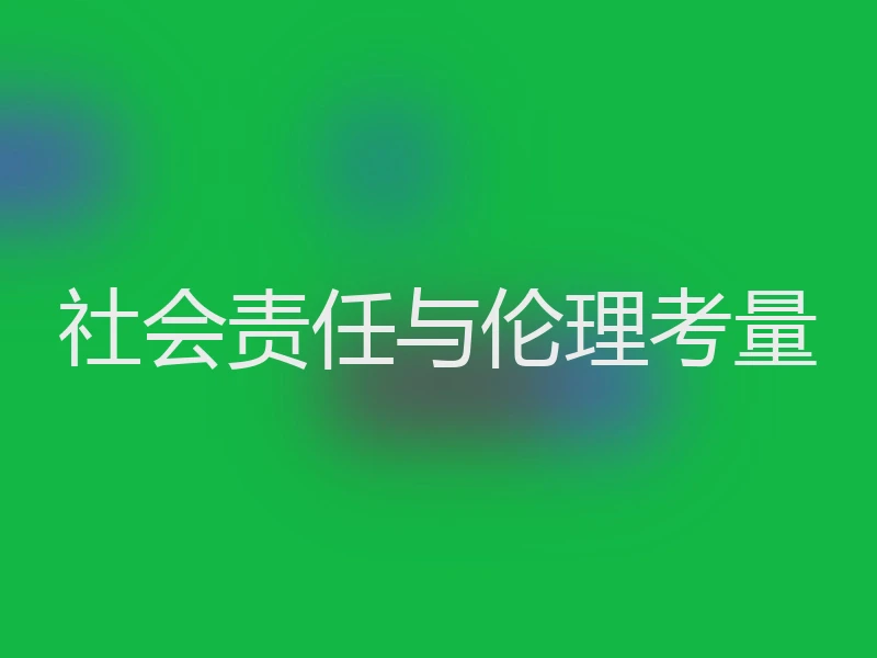 社会责任与伦理考量