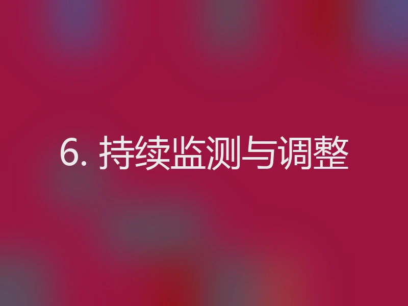 6. 持续监测与调整