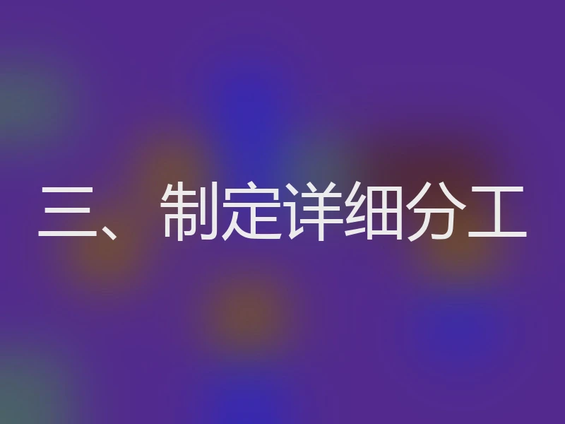 三、制定详细分工