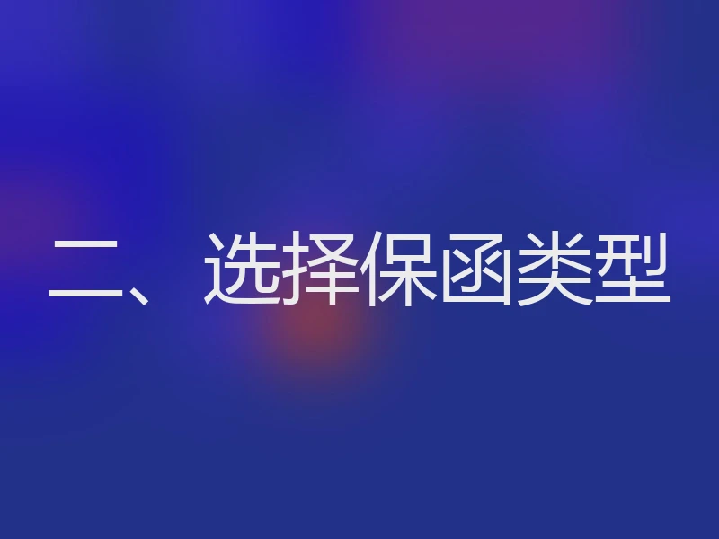二、选择保函类型