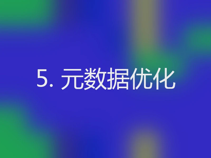 5. 元数据优化