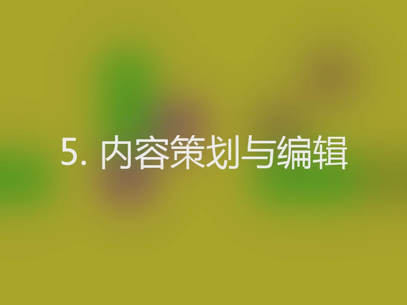 5. 内容策划与编辑
