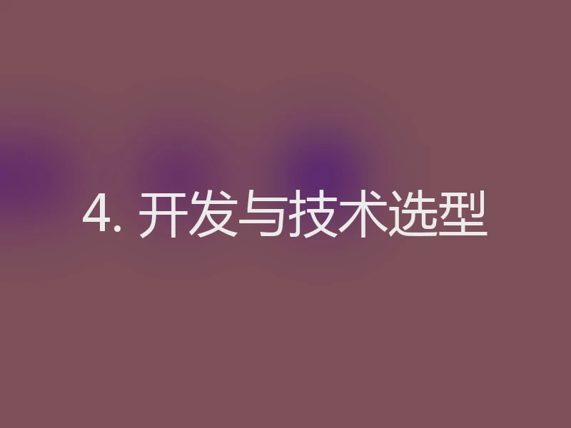 4. 开发与技术选型