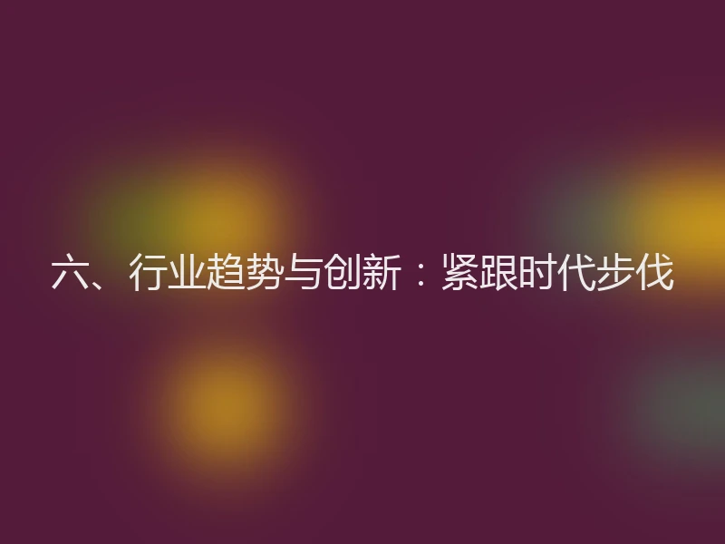 六、行业趋势与创新：紧跟时代步伐