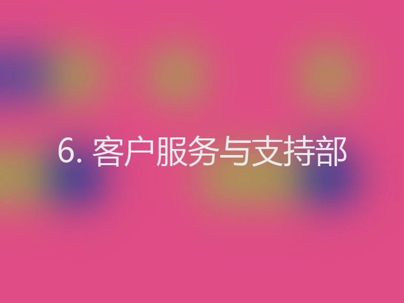 6. 客户服务与支持部