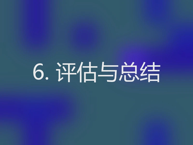 6. 评估与总结