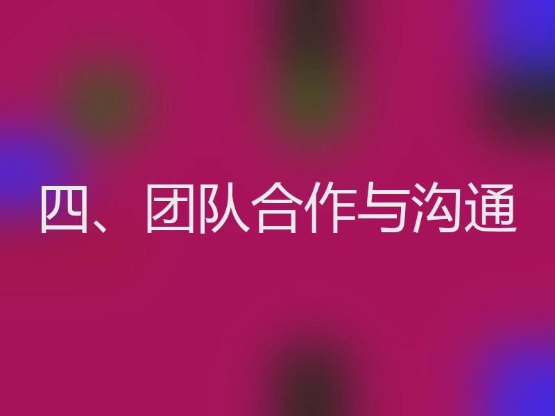 四、团队合作与沟通