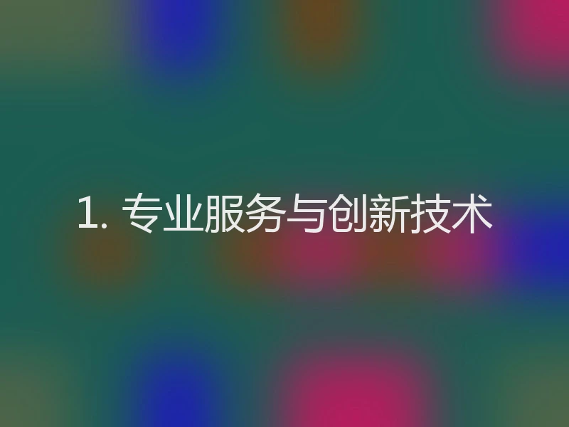 1. 专业服务与创新技术