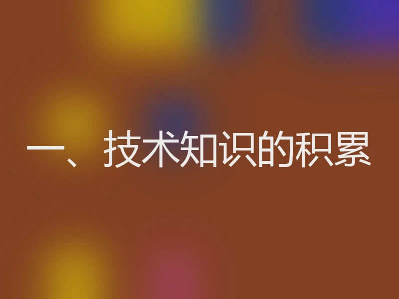 一、技术知识的积累