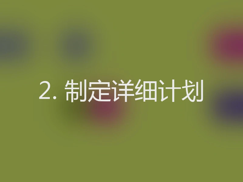 2. 制定详细计划
