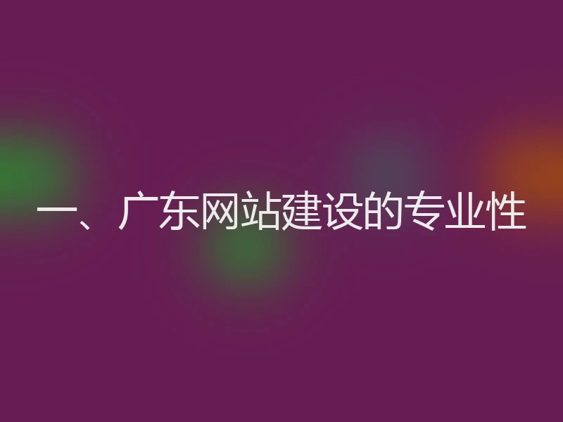 一、广东网站建设的专业性