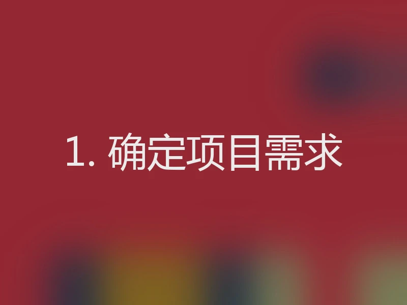 1. 确定项目需求