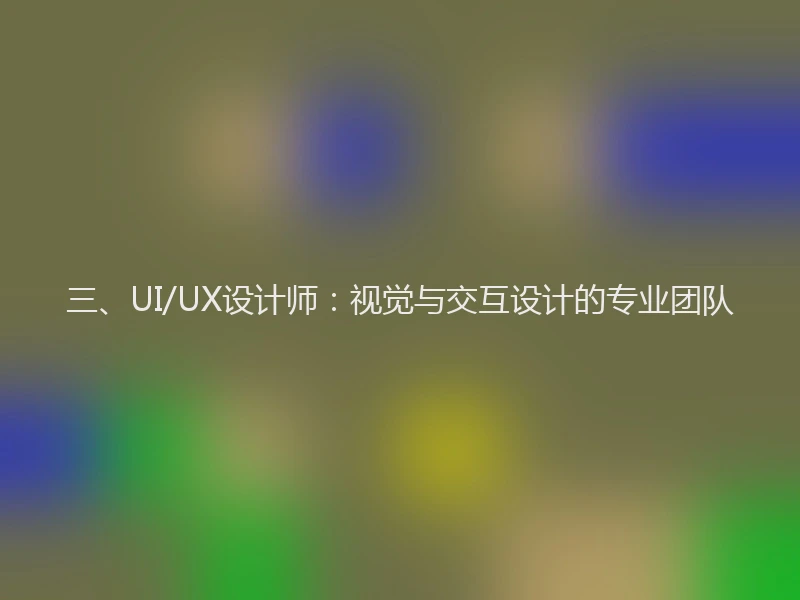 三、UI/UX设计师：视觉与交互设计的专业团队