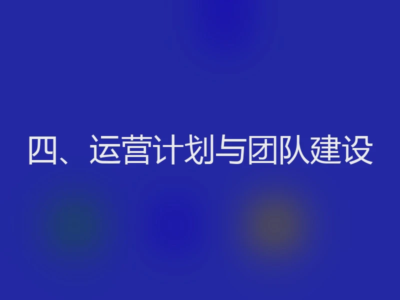 四、运营计划与团队建设