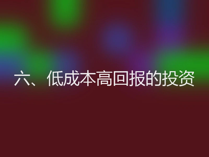 六、低成本高回报的投资