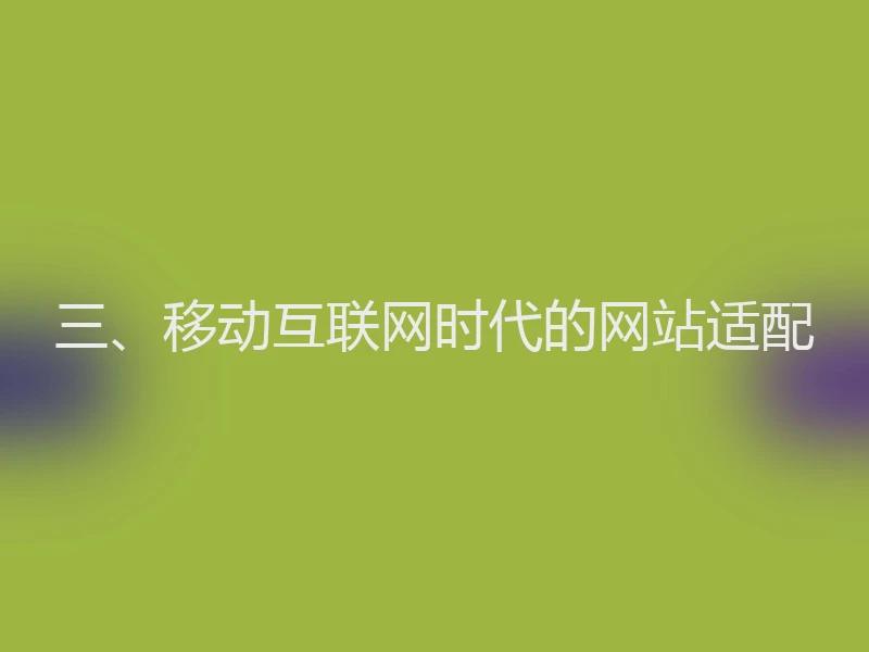 三、移动互联网时代的网站适配