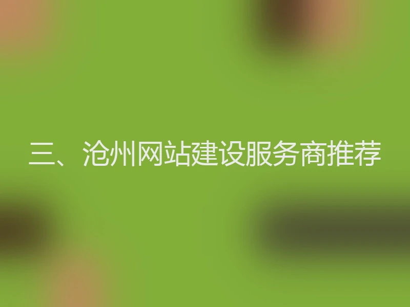 三、沧州网站建设服务商推荐