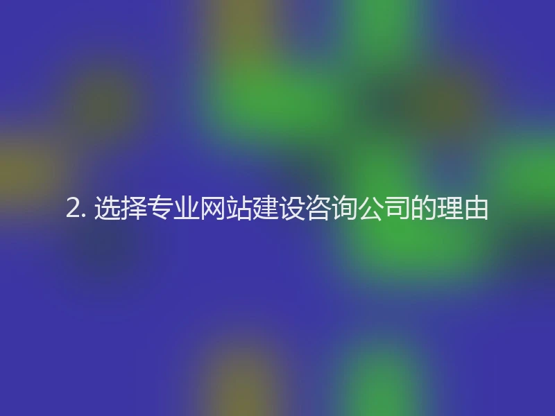 2. 选择专业网站建设咨询公司的理由