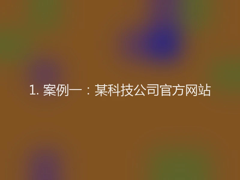 1. 案例一：某科技公司官方网站