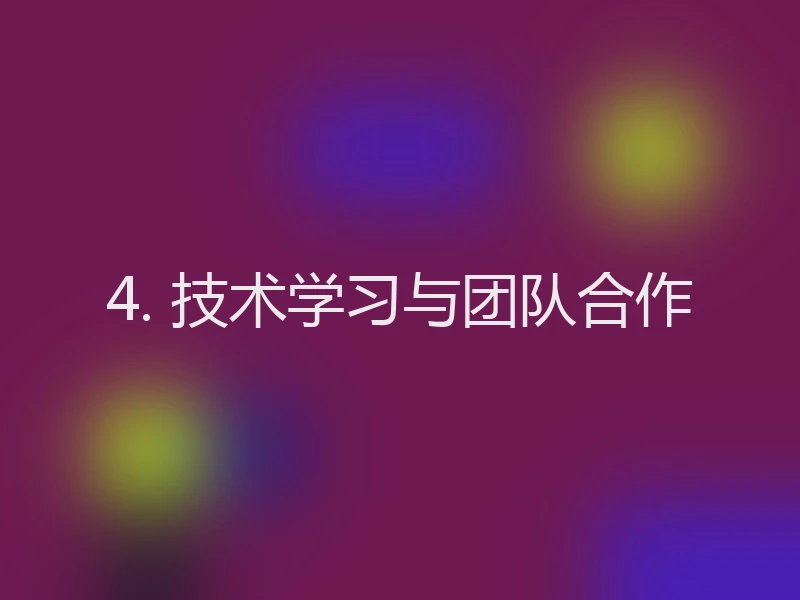 4. 技术学习与团队合作