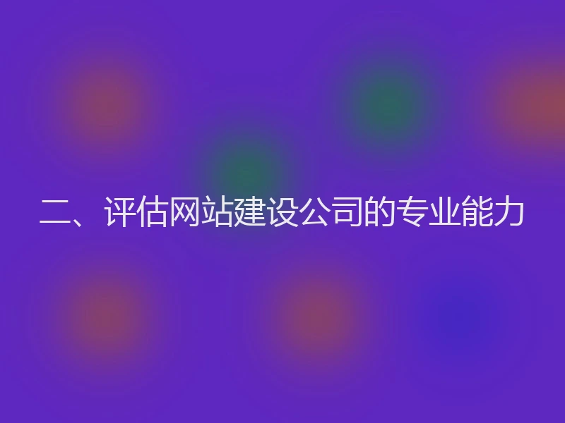 二、评估网站建设公司的专业能力