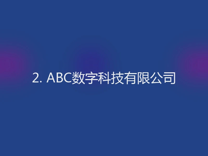 2. ABC数字科技有限公司