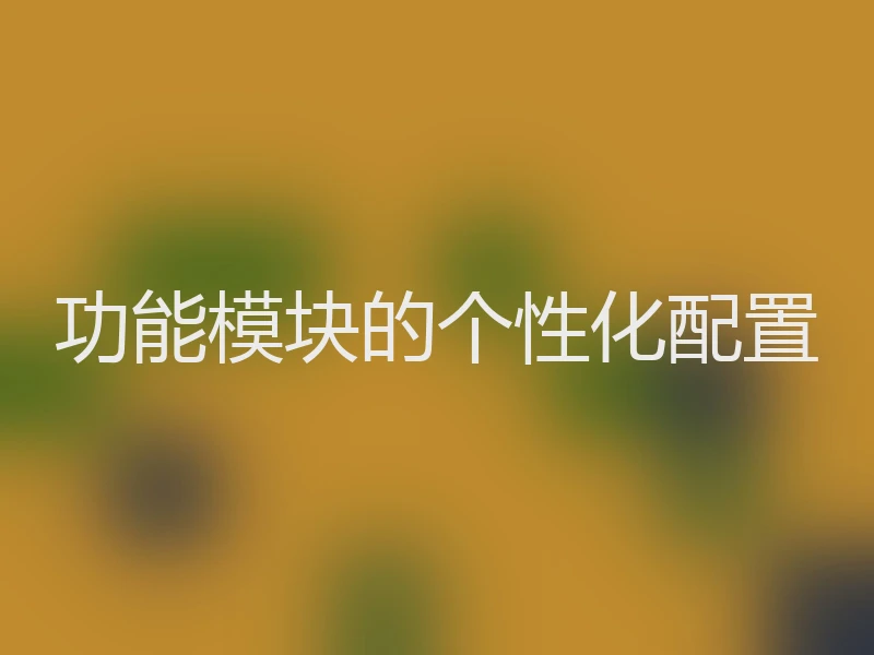 功能模块的个性化配置