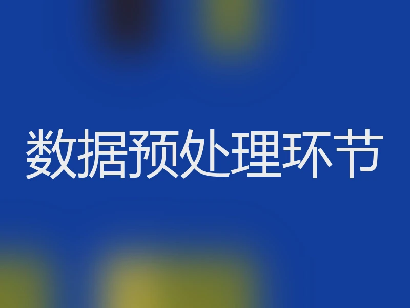 数据预处理环节