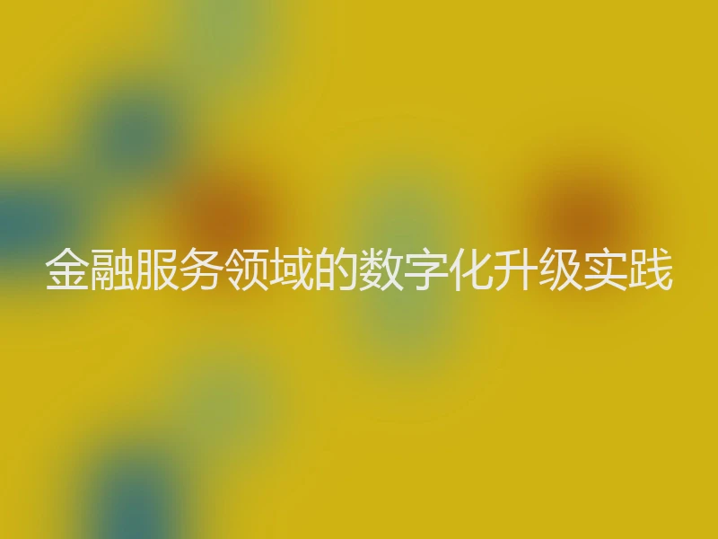 金融服务领域的数字化升级实践