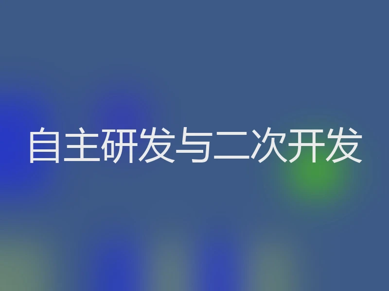 自主研发与二次开发
