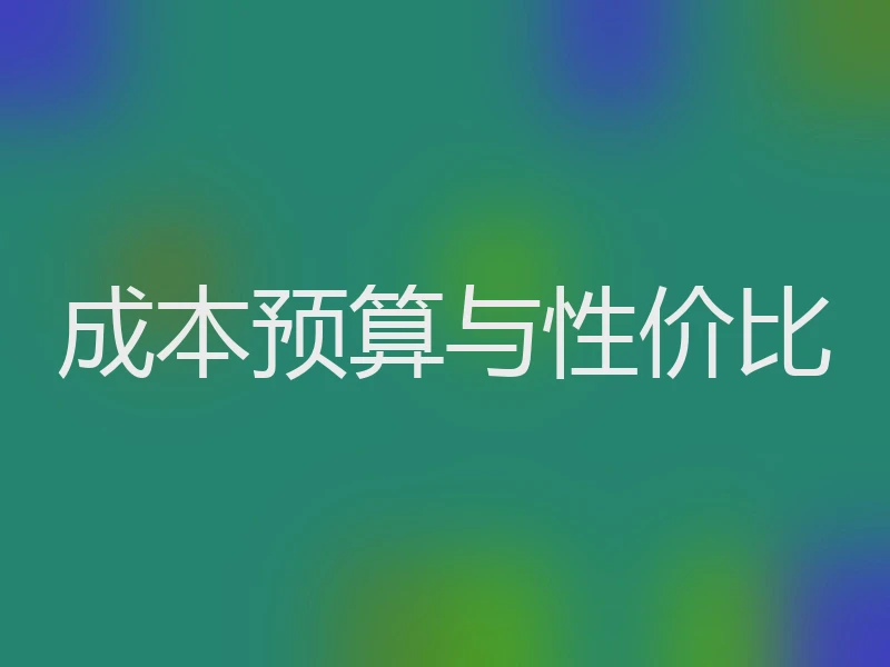 成本预算与性价比