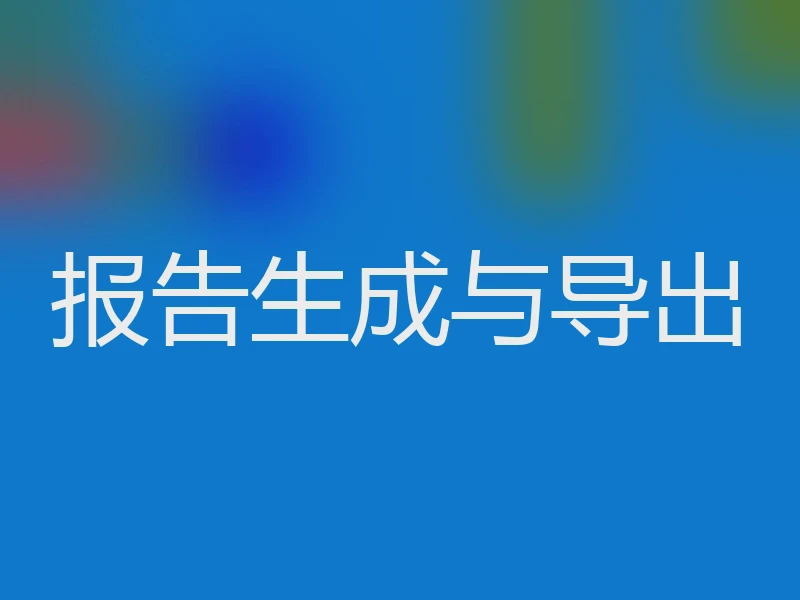 报告生成与导出
