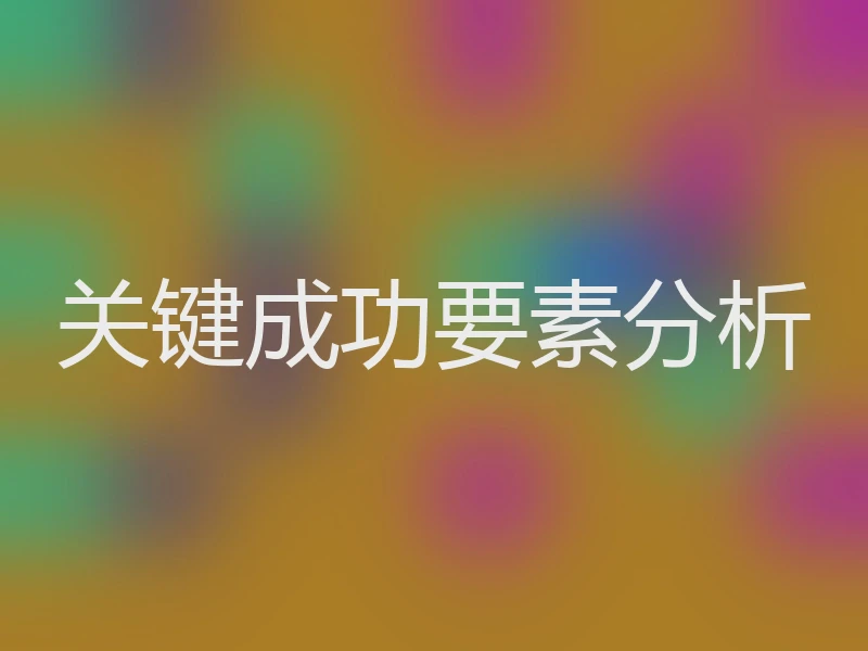 关键成功要素分析